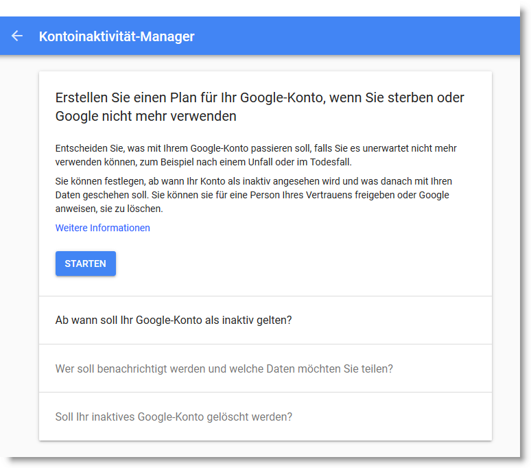 Kontoinaktivität-Manager