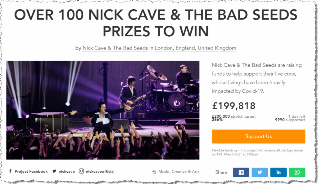 Nick Cave & The Bad Seeds Crowdfunding