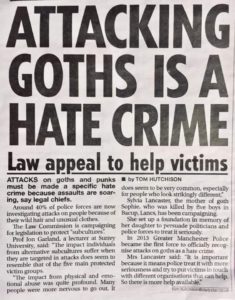 Attacking goths is a hate crime