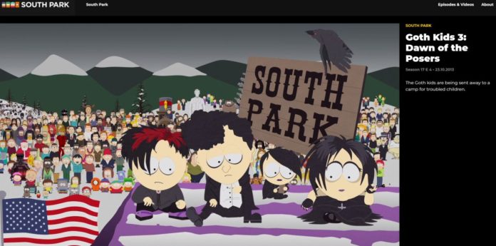 Screenshot South Park Homepage