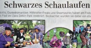Foto von der Schlagzeile der LVZ über das Wave-Gotik-Treffen 2023