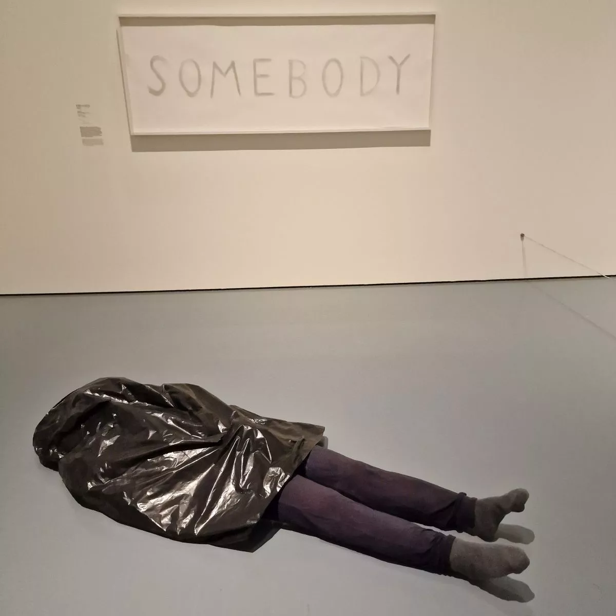 Eine Leiche liegt zugedeckt auf dem Boden
