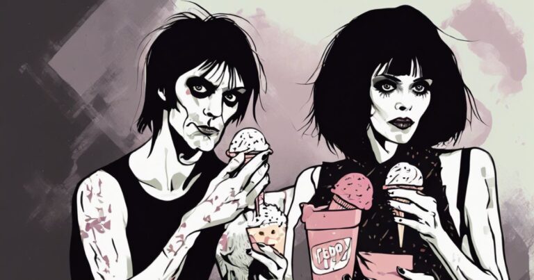 Siouxsie Sioux und Iggy Pop mit Coveraufnahme für einen Werbespot
