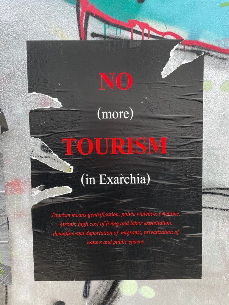 Plakat: No (more) Tourism (in Exarchia)